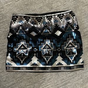 Express sequin shiny skirt